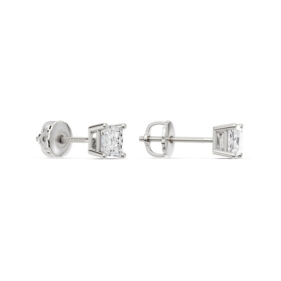 10K Solid White Gold / CT. T.W. Lab-Grown Diamond Square Studs