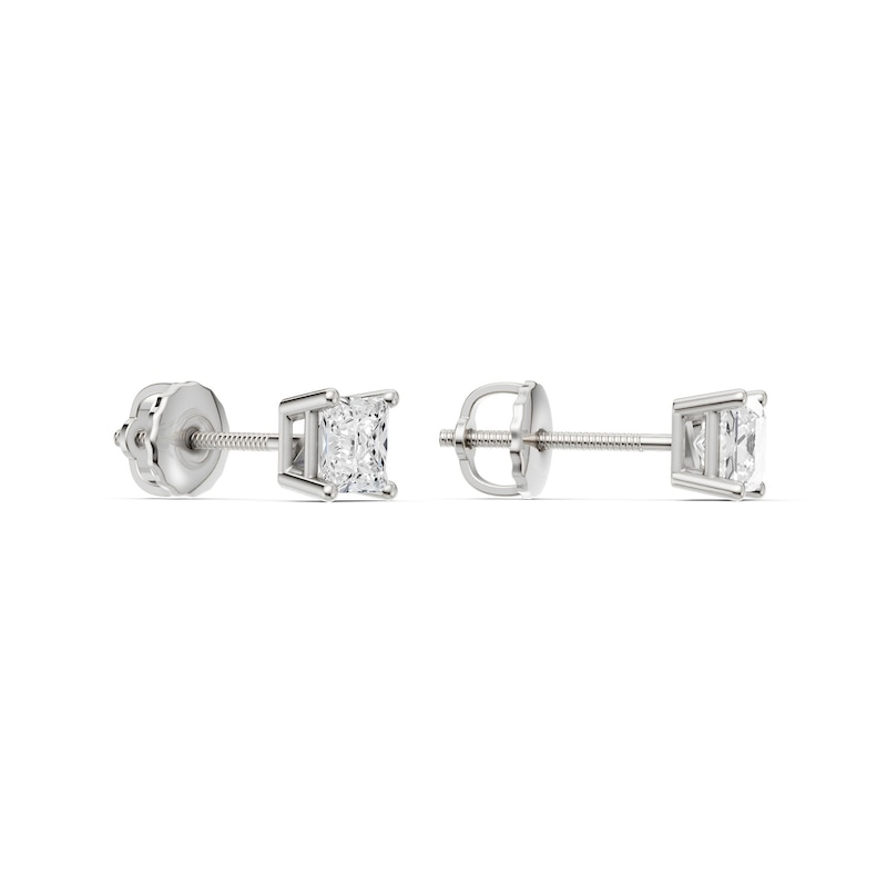 10K Solid White Gold / CT. T.W. Lab-Grown Diamond Square Studs