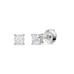 10K Solid White Gold 1/4 CT. T.W. Lab-Grown Diamond Square Studs