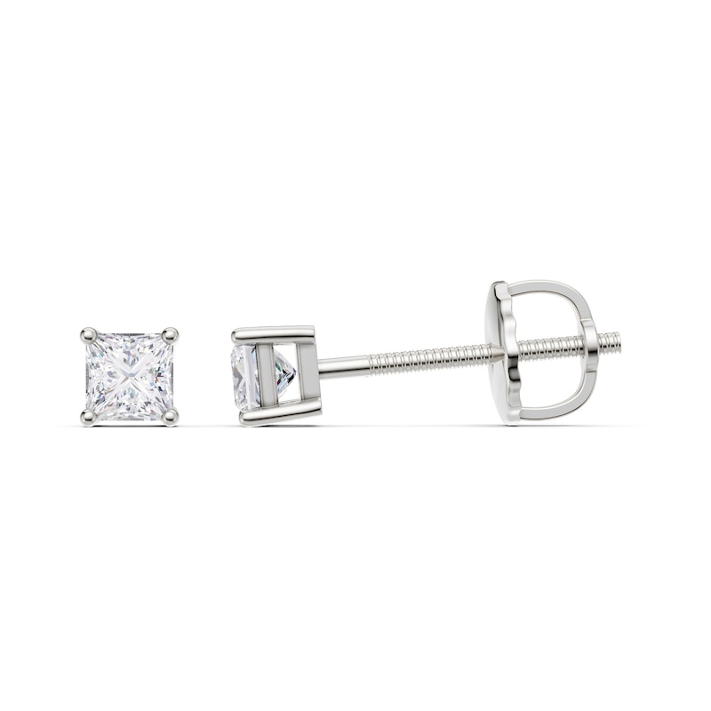Main Image 2 of 10K Solid White Gold 1/4 CT. T.W. Lab-Grown Diamond Square Studs
