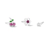 Thumbnail Image 1 of Semi-Solid Sterling Silver Crystal and White CZ Nose Stud Set - 22G 3/8”