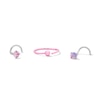 Thumbnail Image 1 of Semi-Solid Stainless Steel CZ and Simulated Opal Nose Stud and Ring Set - 20G 5/16”