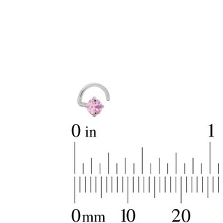 Semi-Solid Stainless Steel CZ and Simulated Opal Nose Stud and Ring Set - 20G 5/16”