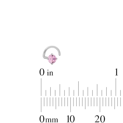 Semi-Solid Stainless Steel CZ and Simulated Opal Nose Stud and Ring Set - 20G 5/16”