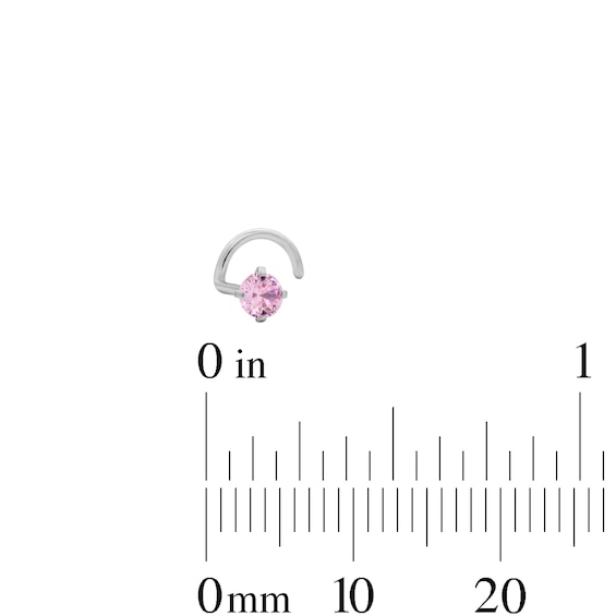 Semi-Solid Stainless Steel CZ and Simulated Opal Nose Stud and Ring Set - 20G 5/16”