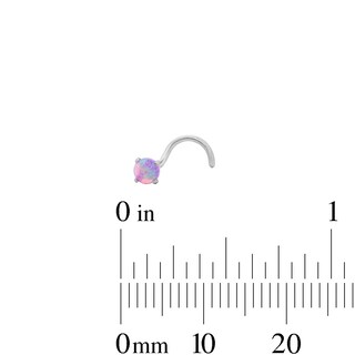 Semi-Solid Stainless Steel CZ and Simulated Opal Nose Stud and Ring Set - 20G 5/16”