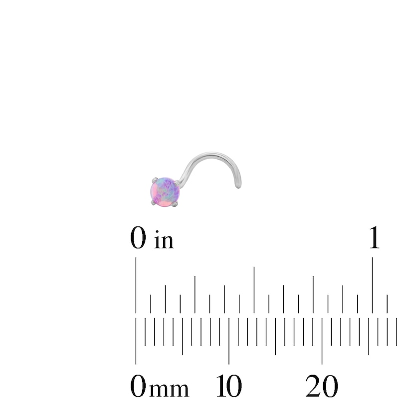 Main Image 4 of Semi-Solid Stainless Steel CZ and Simulated Opal Nose Stud and Ring Set - 20G 5/16”