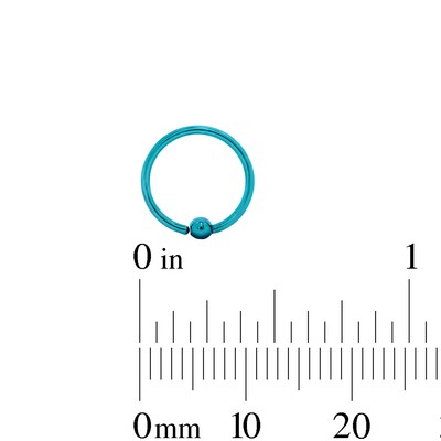 Semi-Solid Stainless Steel Simulated Opal and Blue CZ Nose Stud and Ring Set - 20G 5/16"