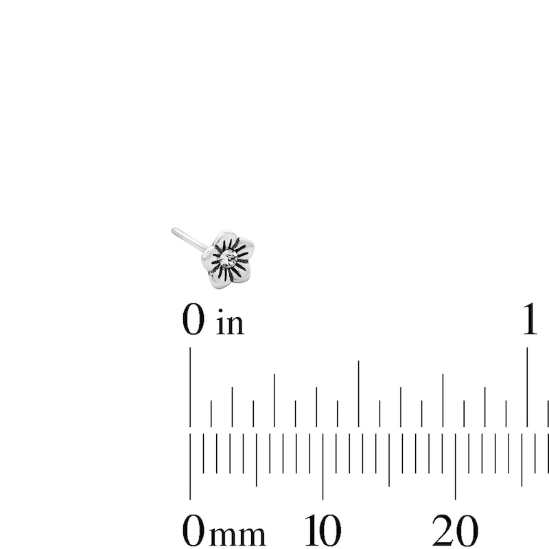 Main Image 2 of Semi-Solid Sterling Silver Crystal and CZ Nose Stud and Ring Set - 22G 3/8”