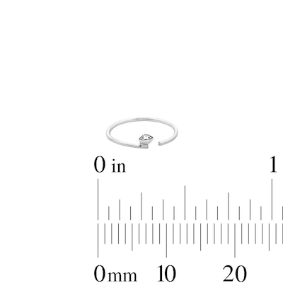 Semi-Solid Sterling Silver Crystal and CZ Nose Stud and Ring Set - 22G 3/8”