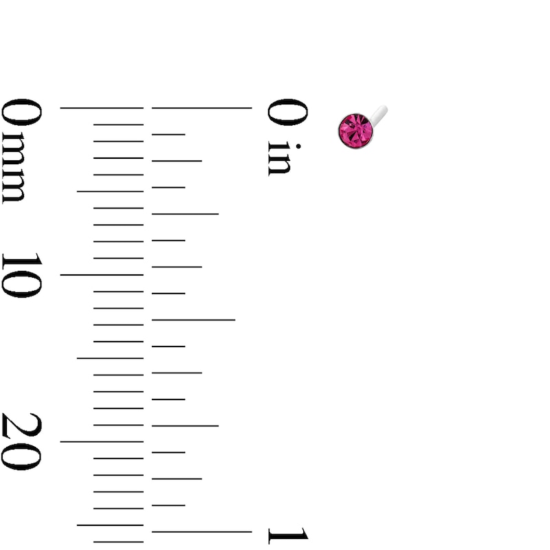 Main Image 4 of Semi-Solid Sterling Silver Pink Butterfly CZ and Multi-Color Crystal Nose Stud Set - 22G 3/8”