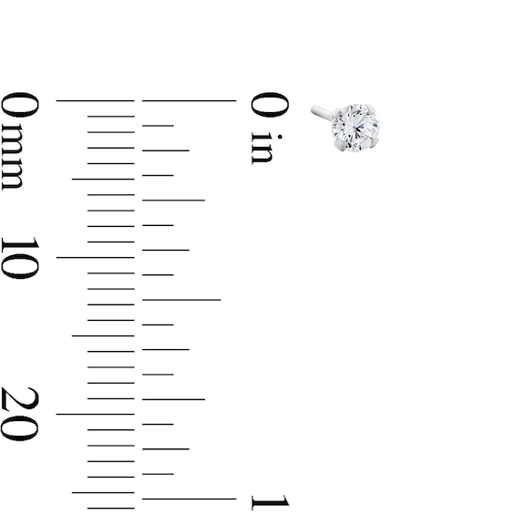Semi-Solid Sterling Silver CZ Pavé Square, Solitaire and Ball Nose Stud Set - 22G 3/8”
