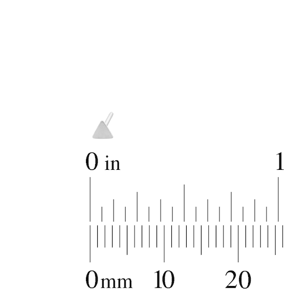 Semi-Solid Sterling Silver Ball, Triangle and Cross Nose Stud Set – 22G 3/8”