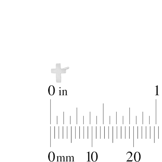 Semi-Solid Sterling Silver Ball, Triangle and Cross Nose Stud Set – 22G 3/8”