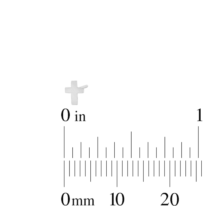 Semi-Solid Sterling Silver Ball, Triangle and Cross Nose Stud Set – 22G 3/8”