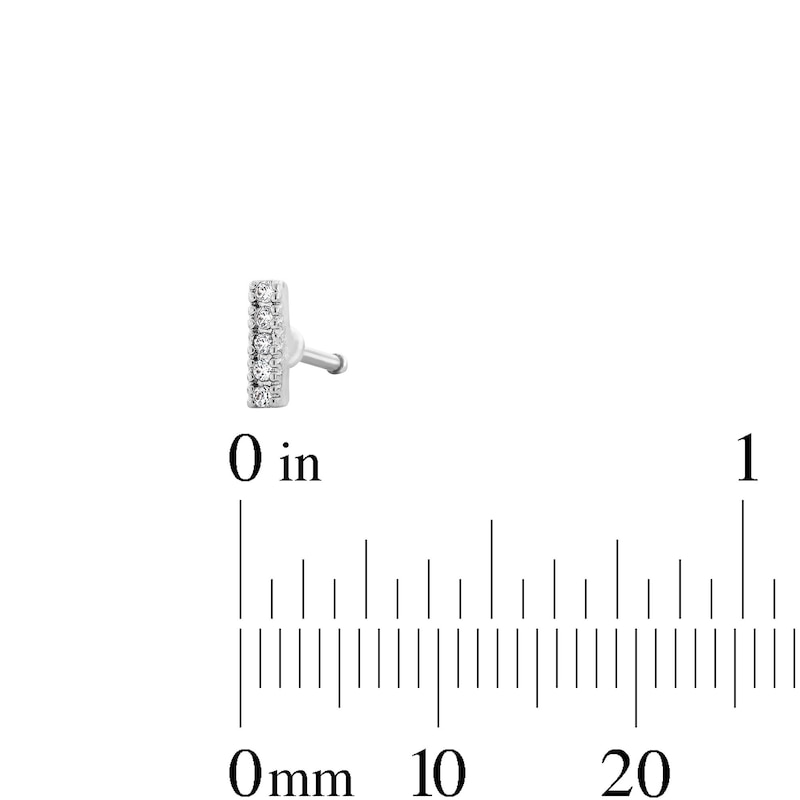 Main Image 3 of Semi-Solid Stainless Steel CZ and Crystal Nose Stud Set - 20G 5/16”
