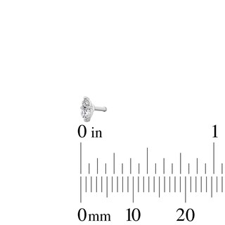 Semi-Solid Stainless Steel CZ Nose Stud Set - 20G 5/16”