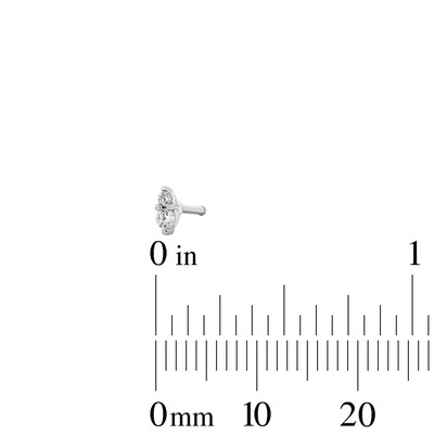 Semi-Solid Stainless Steel CZ Nose Stud Set - 20G 5/16”