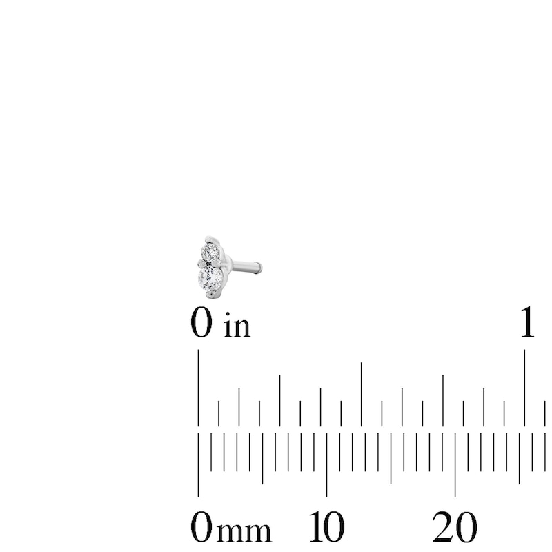 Main Image 2 of Semi-Solid Stainless Steel CZ Nose Stud Set - 20G 5/16”