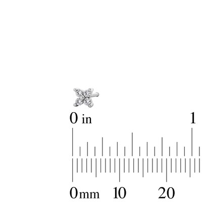 Semi-Solid Stainless Steel CZ Nose Stud Set - 20G 5/16”