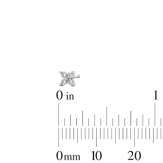 Semi-Solid Stainless Steel CZ Nose Stud Set - 20G 5/16”