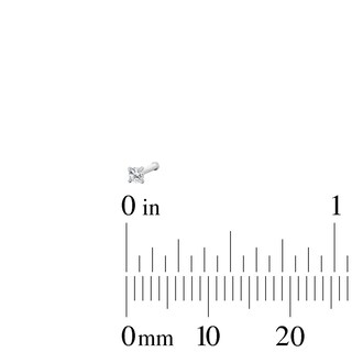 Semi-Solid Stainless Steel CZ Nose Stud Set - 20G 5/16”