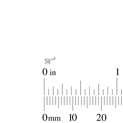 Semi-Solid Stainless Steel CZ Nose Stud Set - 20G 5/16”