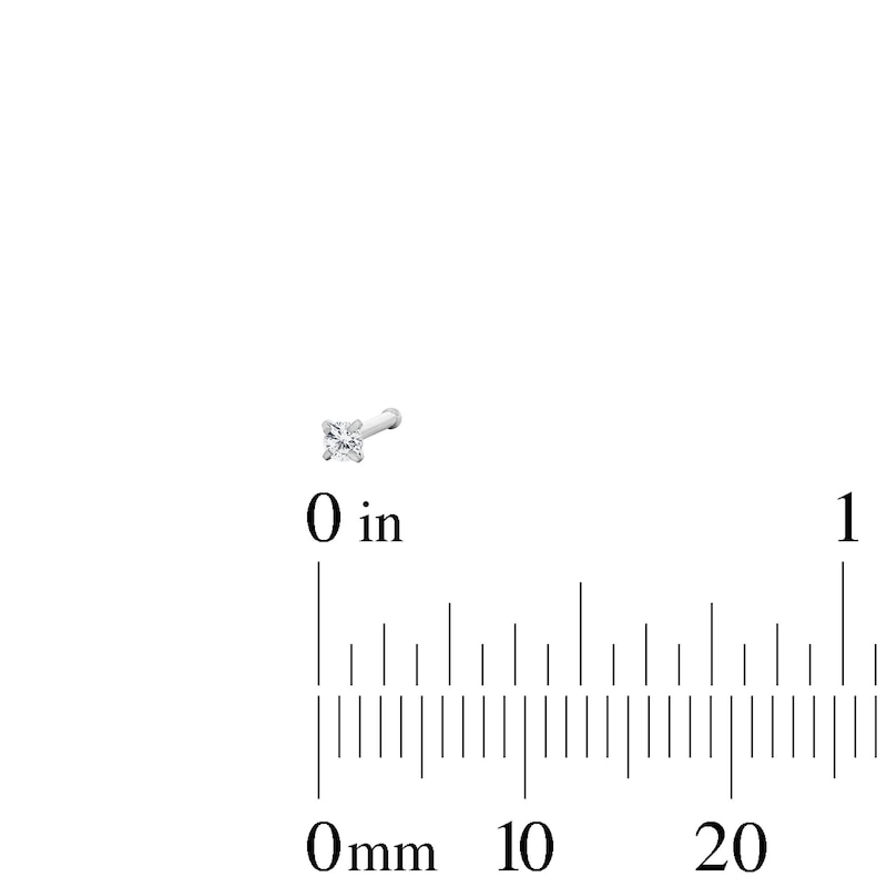 Main Image 4 of Semi-Solid Stainless Steel CZ Nose Stud Set - 20G 5/16”