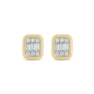10K Gold 1/8 CT. T.W. Lab-Grown Diamond Bezel Studs