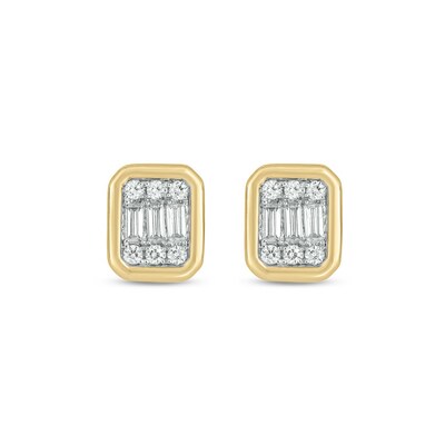 10K Gold 1/8 CT. T.W. Lab-Grown Diamond Bezel Studs