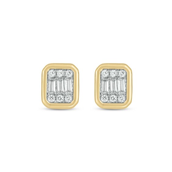 10K Gold 1/8 CT. T.W. Lab-Grown Diamond Bezel Studs