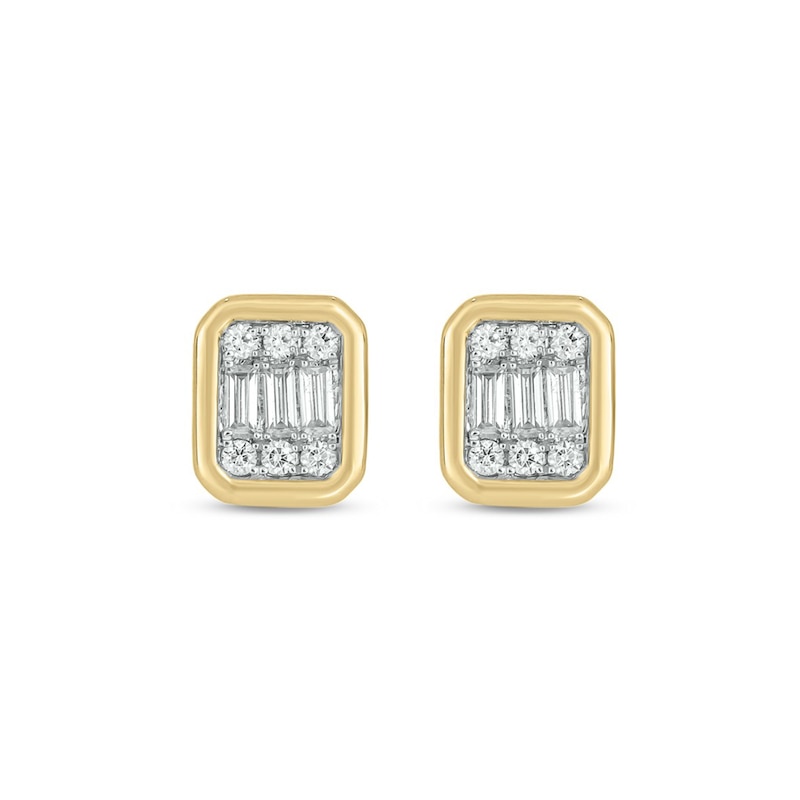 10K Gold 1/8 CT. T.W. Lab-Grown Diamond Bezel Studs