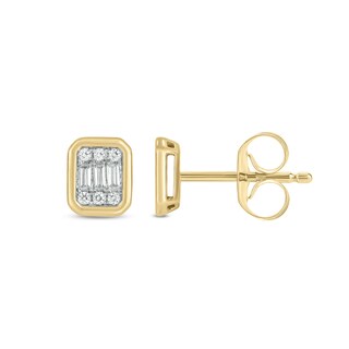 10K Gold 1/8 CT. T.W. Lab-Grown Diamond Bezel Studs