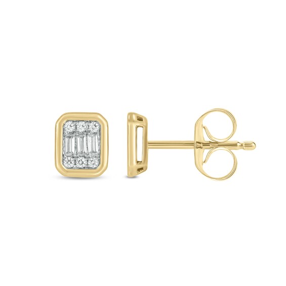 10K Gold 1/8 CT. T.W. Lab-Grown Diamond Bezel Studs