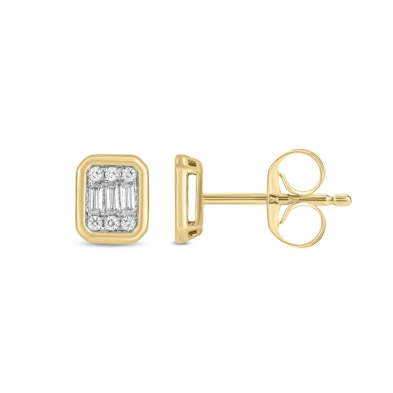 10K Gold 1/8 CT. T.W. Lab-Grown Diamond Bezel Studs
