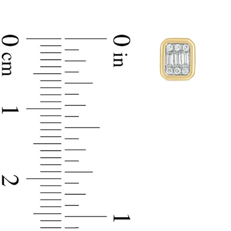 10K Gold 1/8 CT. T.W. Lab-Grown Diamond Bezel Studs