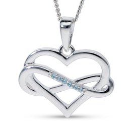 Sterling Silver Personalized Infinity Heart Pendant - 18"