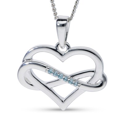 Sterling Silver Personalized Infinity Heart Pendant - 18"