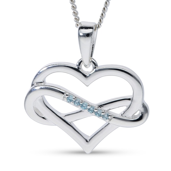 Sterling Silver Personalized Infinity Heart Pendant - 18"