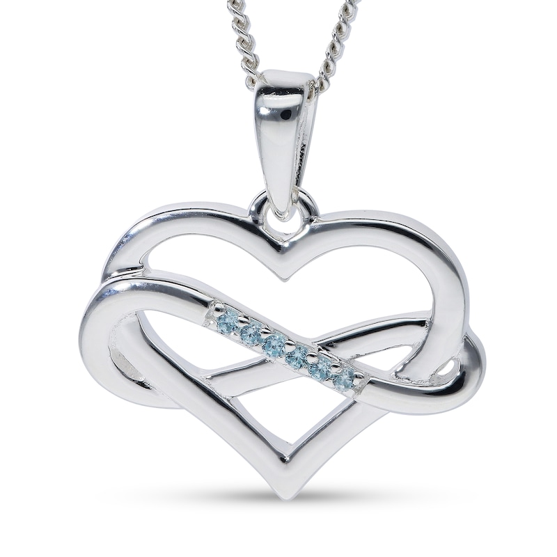Sterling Silver Personalized Infinity Heart Pendant - 18"