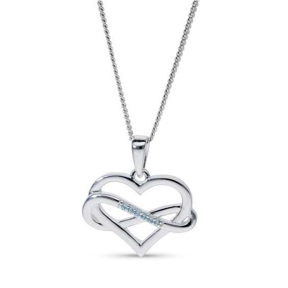 Sterling Silver Personalized Infinity Heart Pendant - 18"