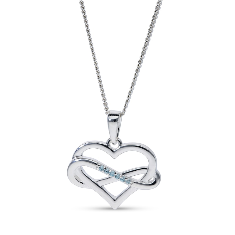 Main Image 3 of Sterling Silver Personalized Infinity Heart Pendant - 18"