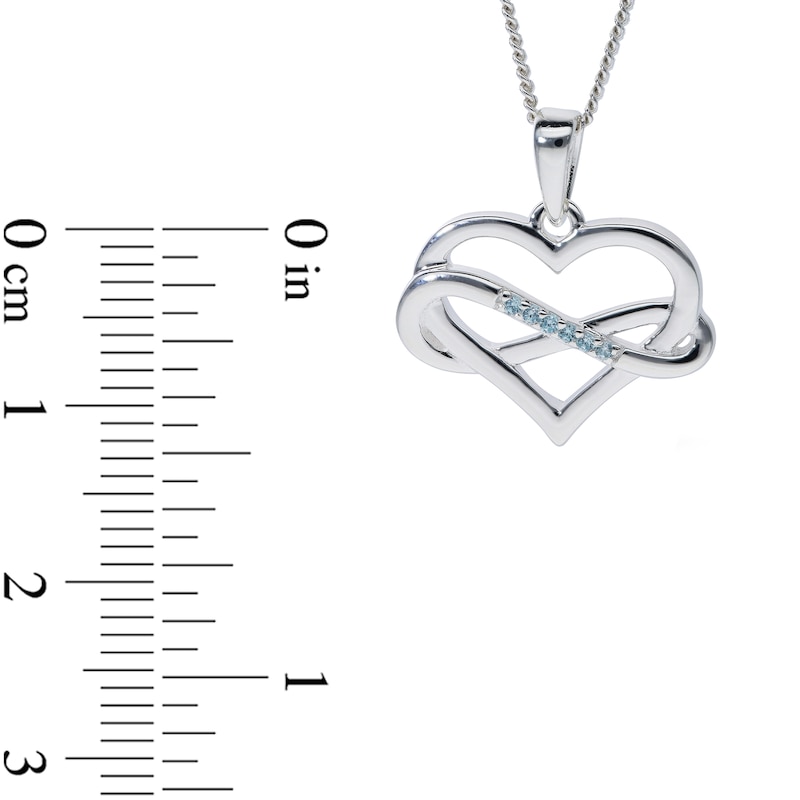 Main Image 4 of Sterling Silver Personalized Infinity Heart Pendant - 18"