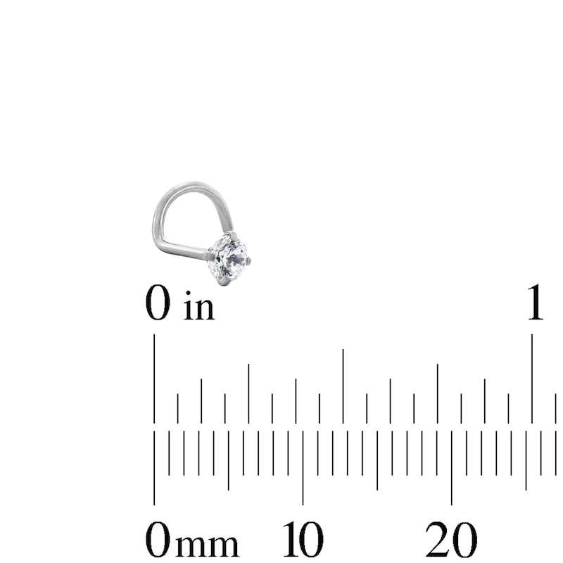 Main Image 2 of Semi-Solid Stainless Steel CZ, Ball and Snake Nose Stud Set - 20G 5/16"