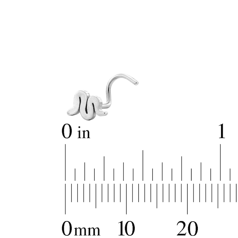 Main Image 4 of Semi-Solid Stainless Steel CZ, Ball and Snake Nose Stud Set - 20G 5/16"