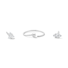 Thumbnail Image 1 of Semi-Solid Sterling Silver Triangle and Marquise CZ Nose Stud and Ring Set - 22G 3/8”