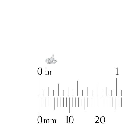 Semi-Solid Sterling Silver Triangle and Marquise CZ Nose Stud and Ring Set - 22G 3/8”