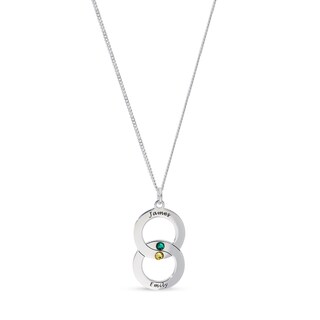 Sterling Silver Engravable Interlocking Circles Pendant - 16"