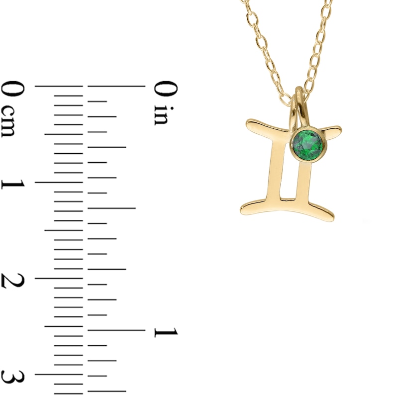 Main Image 4 of 14K Yellow Gold Plated Birthstone Zodiac Pendant - 18"
