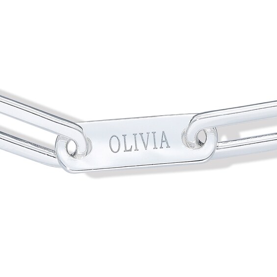 Sterling Silver Engravable Paper Clip Chain Bracelet - 7.5"